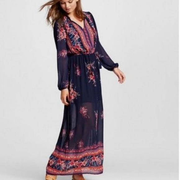 Xhilaration | Dresses | Xhilaration Long Sleeve Maxi Dress | Poshmark